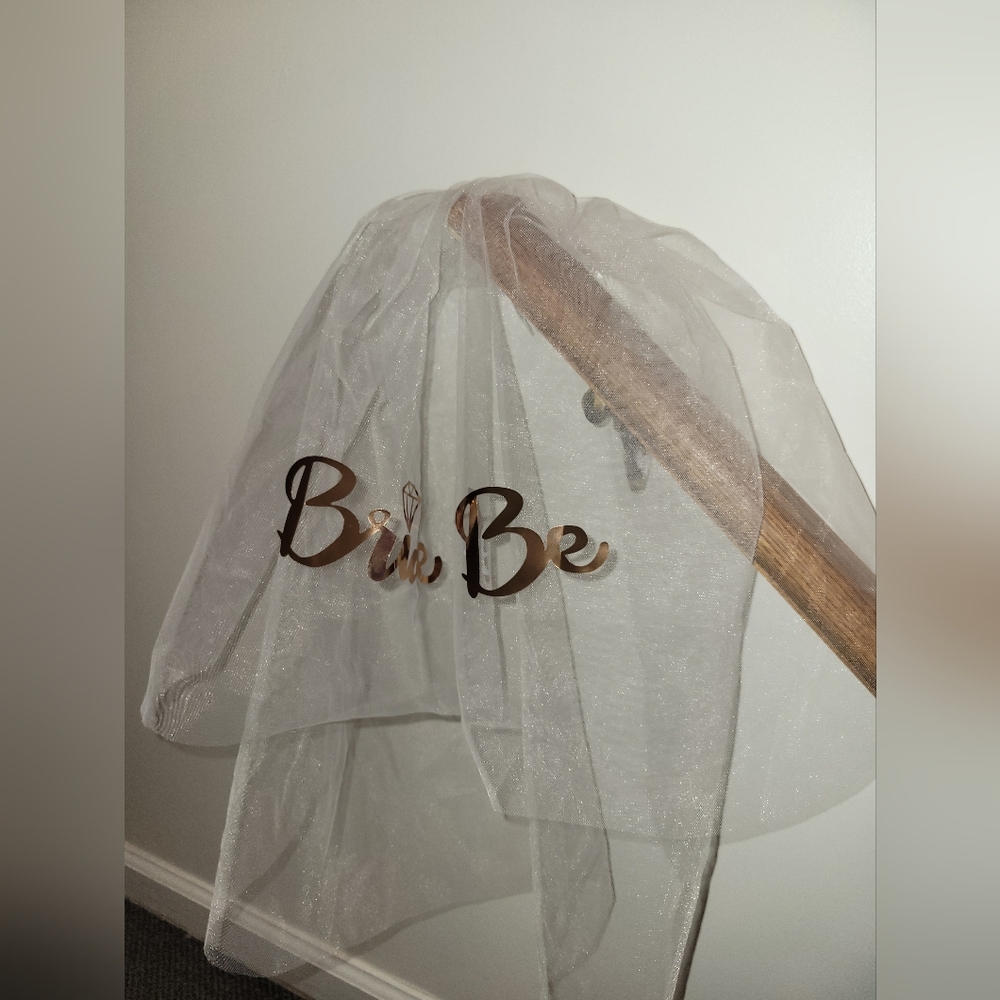 "Bride To Be" Veil And Rose Gold Bride HeadBand